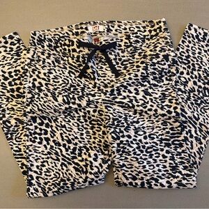 L.E.I. Women’s Pull-On Cheetah Print Pants With Drawstring Waistband Size L